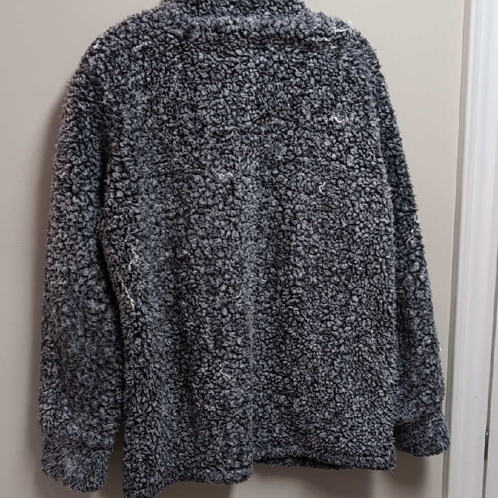 Weatherproof Gray Sherpa Zip-Front Pullover - Picture 5 of 6